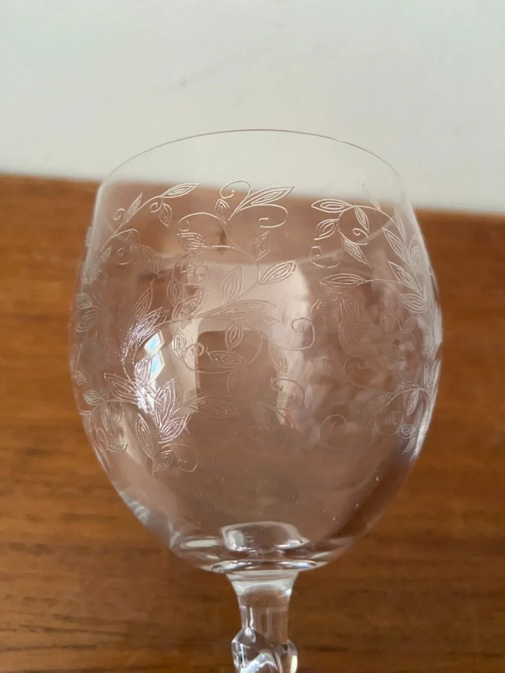 NEW Kilkenny Ireland APOLLO LEAF 240cc Crystal Wine Glasses Etched Set Of 6